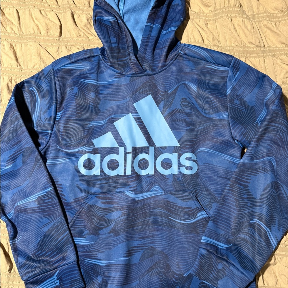 Adidas Swirl Pattern Blue Hoodie